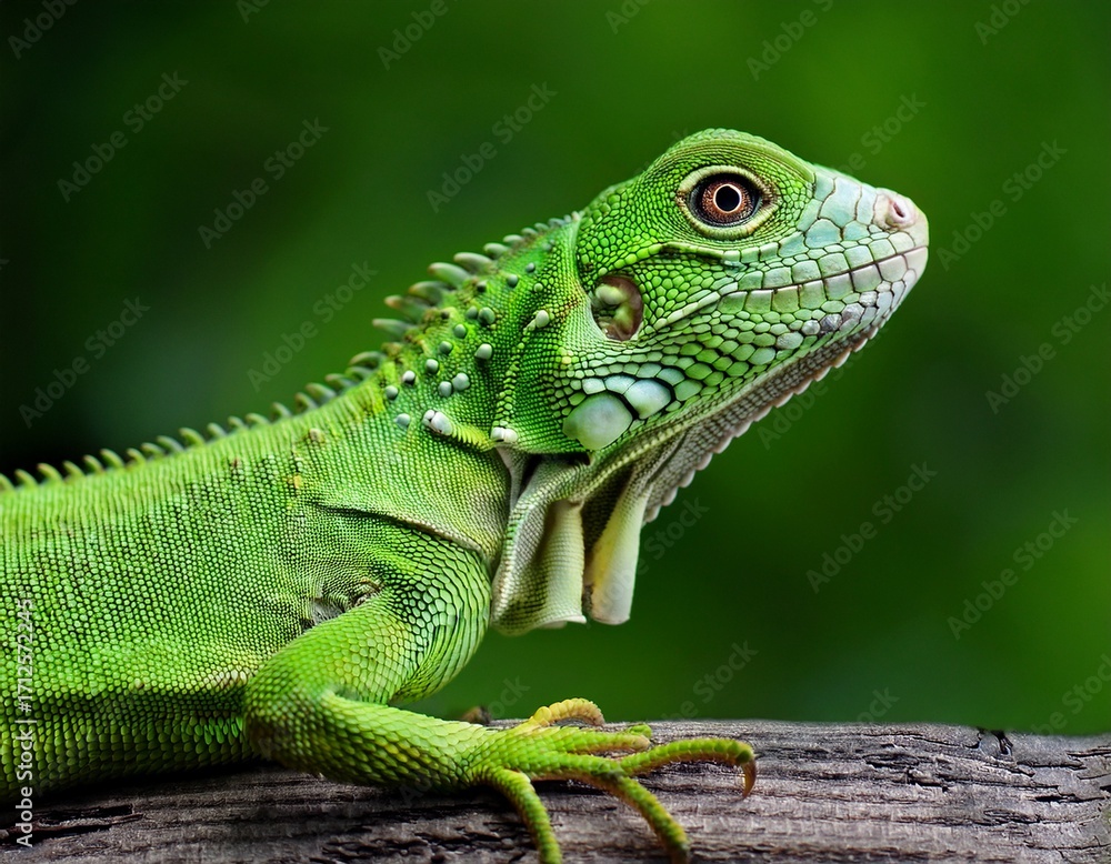 Fototapeta premium green lizard in profile view