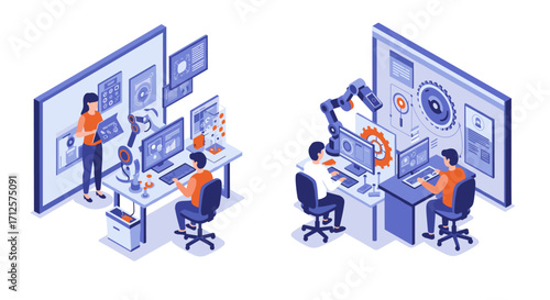 Innovative teamwork in technology development with robotics and digital interfaces