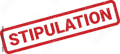 Distressed stipulation rubber stamp effect, grungy agreement declaration, contract provision seal