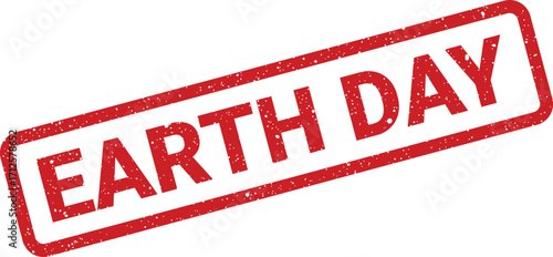 Earth Day rubber stamp design, grunge texture for ecofriendly projects and campaigns
