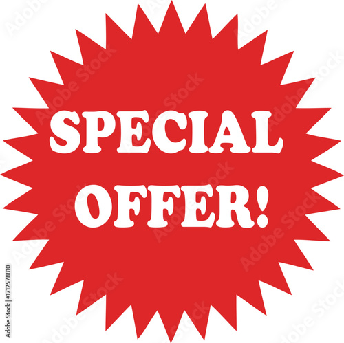 Red "Special Offer" sticker graphic, perfect for marketing.