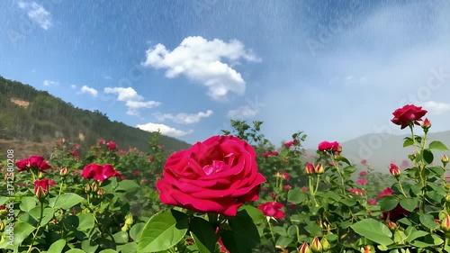 Roses blooming in a beautiful garden