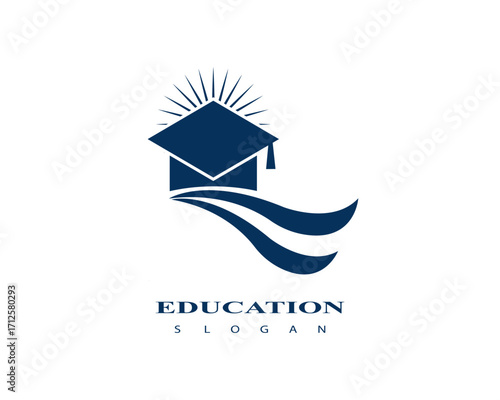 Education logo icon design, Graduation cap logo or icon
