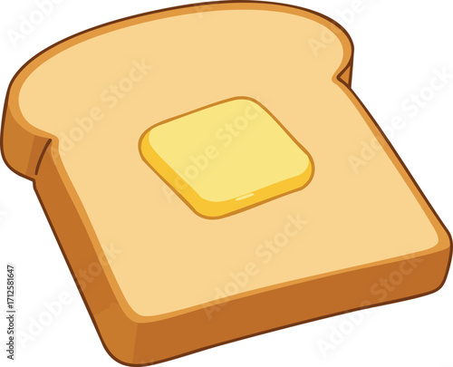 A slice of bread with butter on it.