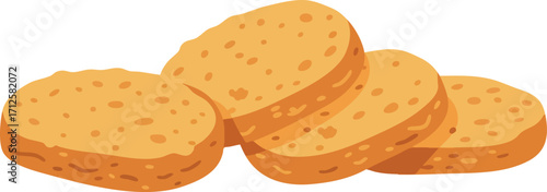 Four slices of golden-brown toasted bread.
