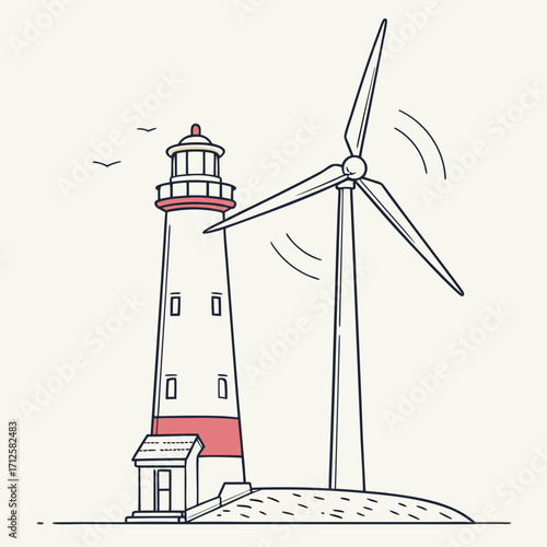 lighthouse on a white background