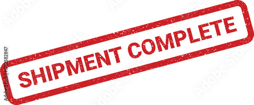 Grunge Shipment Complete Rubber Stamp Illustration for Business Delivery Confirmation