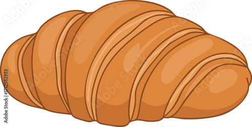 A perfectly baked golden brown croissant pastry.