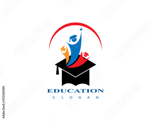 Education logo icon design, Graduation cap logo or icon