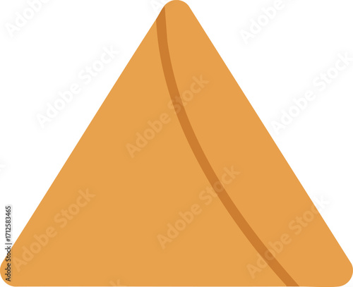 A simple illustration of a triangular samosa, a popular Indian snack.