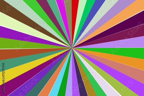 Abstract Colorful Ray Burst Background Graphic with Varied Colors and Lines