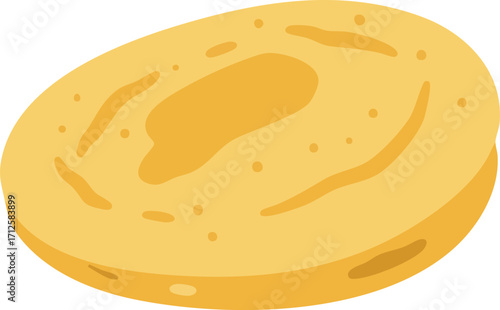 Illustration of a flatbread or pancake with a light yellow color.