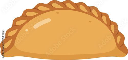 A delicious golden-brown curry puff pastry.