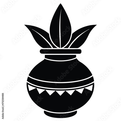 Cultural Illustrations: Indian Art & Ritual Objects Vector illustration -- A Sacred Pot (kalash )