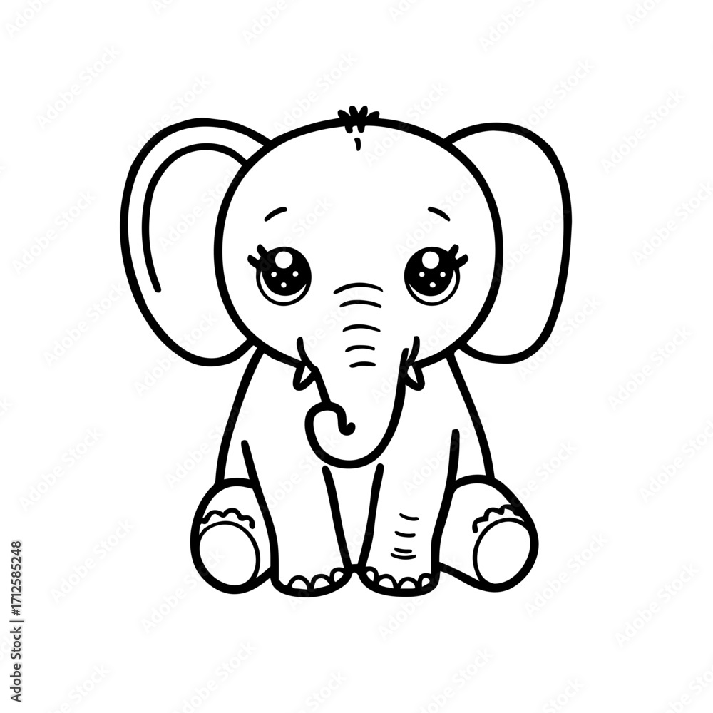 Obraz premium elephant cartoon illustration
