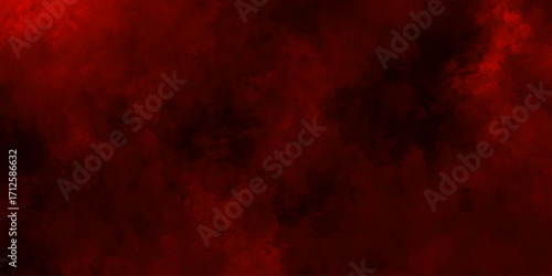 Abstract grunge red and black powder explosion cloud on black background. dark red smoke Like cloud wave effect on black. dark fire flame grunge texture background. toned fiery red sky.