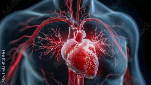 Exploring the intricate beauty of the human heart within a glowing anatomical model