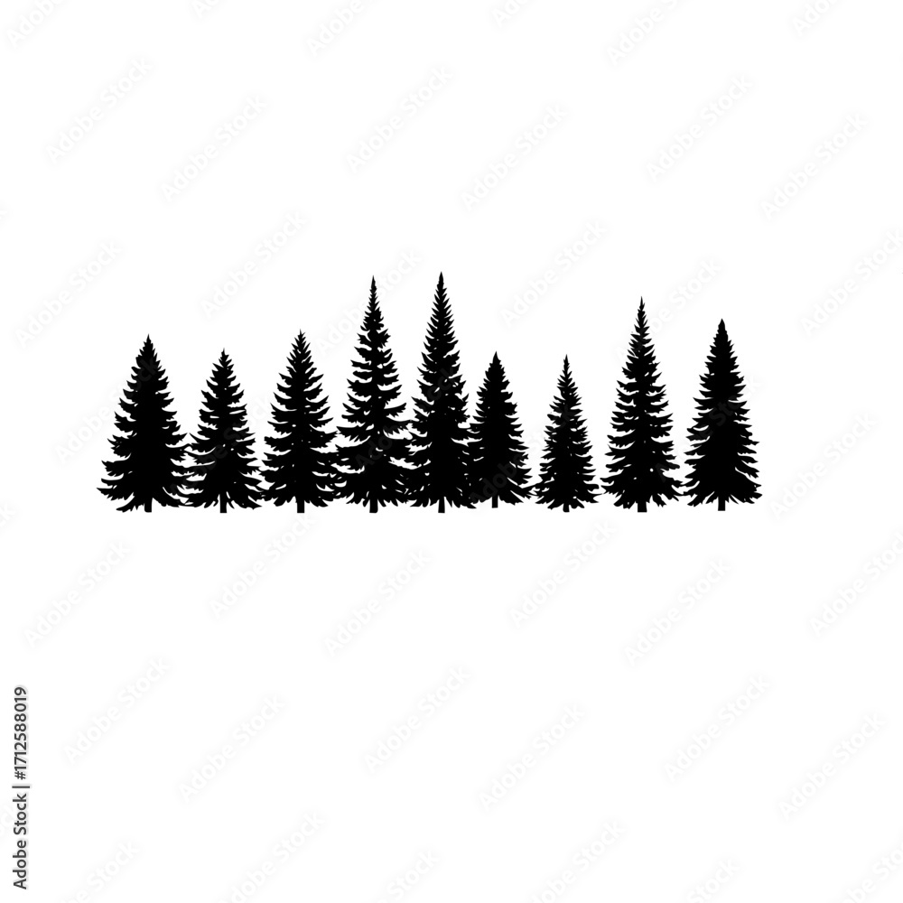Obraz premium vector illustration of pine trees