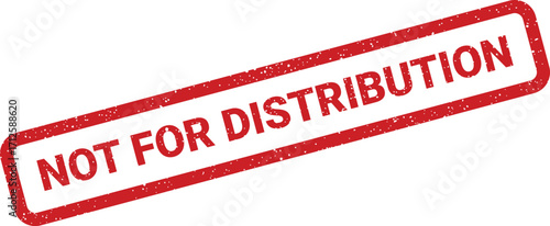 Rectangular grunge stamp with text 'not for distribution', simple flat style