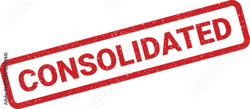 Red consolidated rubber stamp effect illustration for document marking and validation