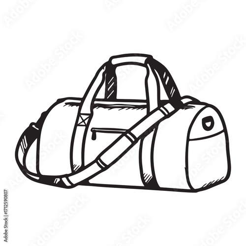 Hand Drawn Duffle Bag Vector Illustration Perfect for Travel Gym and Sport Related Projects and Designs