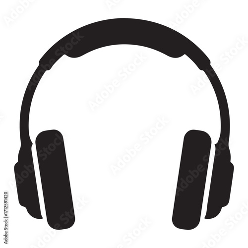 Headphone Icon Vector Silhouette for Music Audio and Design Projects Creating Immersive Sound Experiences and Listening Pleasure