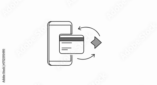 Mobile payment solution with smartphone and credit card showing electronic transaction. Mobile payment application is modern solution for contactless transactions.