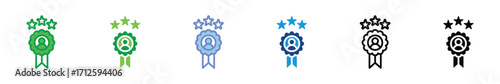 Reputation Award Icon – Achievement Badge, Customer Review, Star Rating and Quality Recognition Symbol