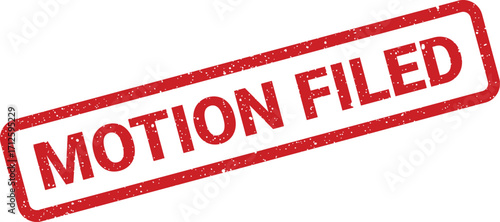 Red Motion Filed Stamp with Grunge Texture for Legal Documentation