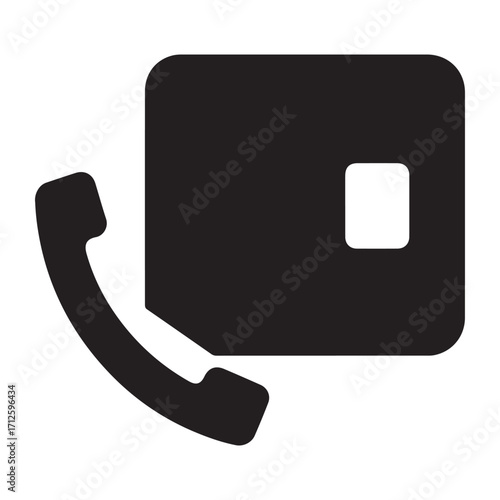 Modern Black and White Telephone Icon Vector Graphic for Communication Apps and Websites Design Resources and Call Center Service