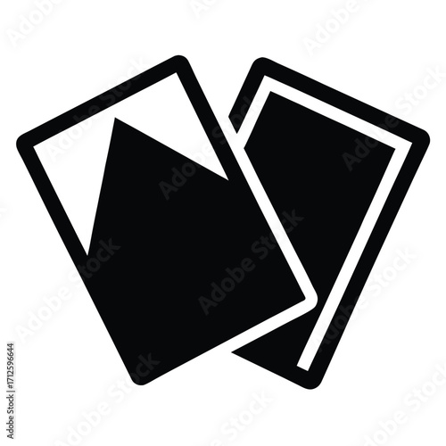 double sided cards   two overlapping card shapes