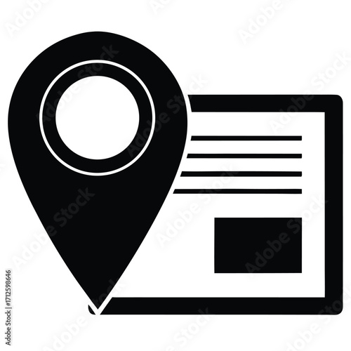 card with map pin   address location emphasis  vec