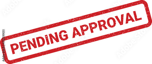 Rubber stamp illustration showing 'Pending Approval' with dotted distressed texture and grungy effect