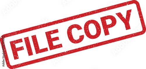 Rubber Stamp Illustration with File Copy Text in Grunge Style