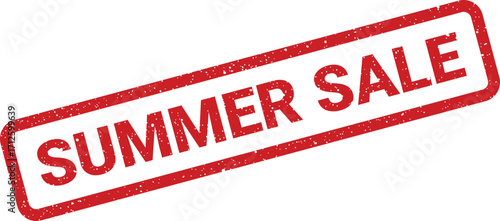Summer sale rubber stamp with grunge texture, promotional label design