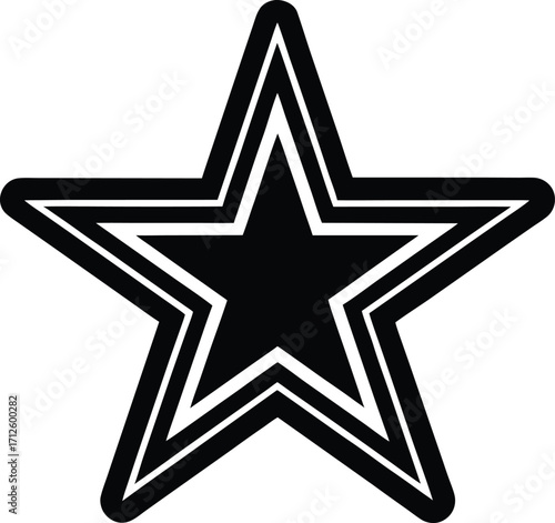 Golden shiny star decoration vector illustration