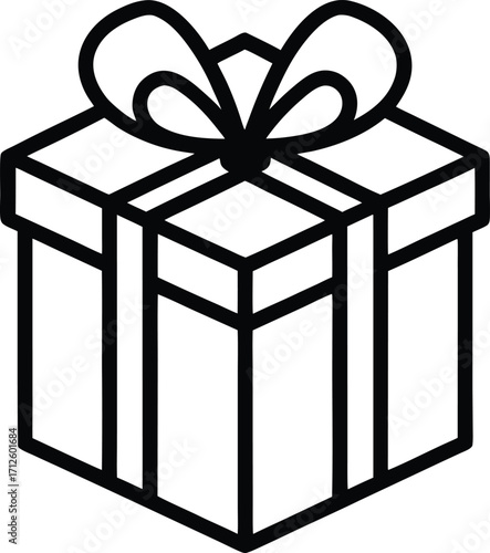 Vector illustration of a decorated gift box with a red ribbon and bow, perfect for any holiday celebration or birthday surprise