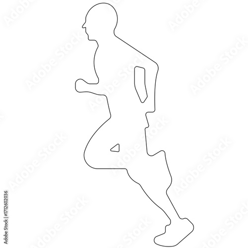 Running people of all ages are jogging icon.Editable Stroke. Pixel Perfect. For Mobile and Web.Run, Senior, kids running.