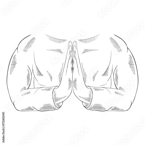 hand gesture give polite greetings