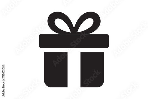 Simple black silhouette of a gift box