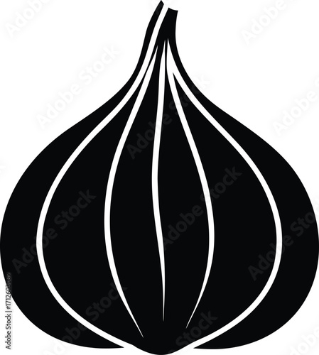 Vector illustration of an apple, onion, and garlic with a blue enema bulb and a pear-shaped medical object