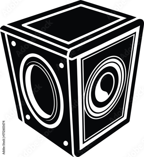 White vector illustration of a front-loading washing machine, isolated on a white background
