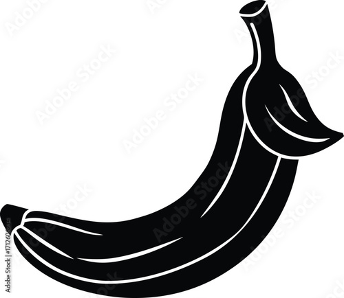 Fresh, sweet banana fruit isolated on a white background in a vibrant cartoon illustration