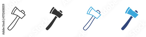 axe with a wooden handle icons, Axe icon set, vector illustration . 