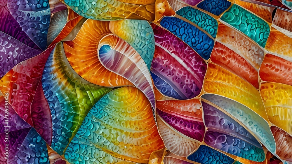 Naklejka premium Kaleidoscope Shell Pattern