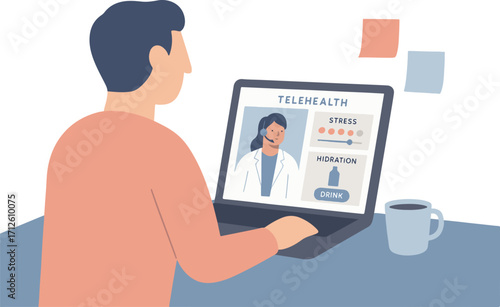 Telehealth for Remote Workers Vector
