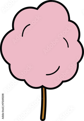 cotton candy vector clipart illustration