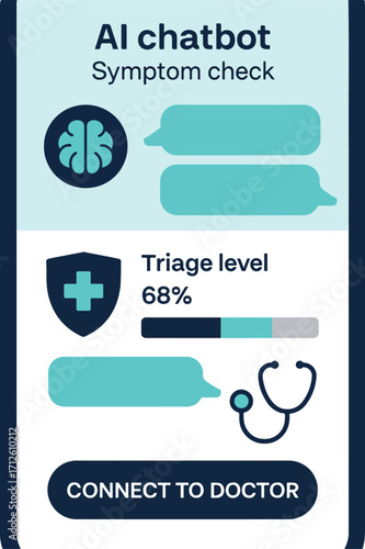 AI Symptom Checker Mobile App Vector
