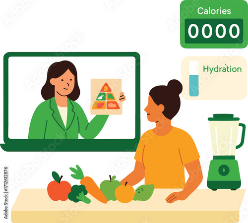 Remote Nutrition Consultation Vector

