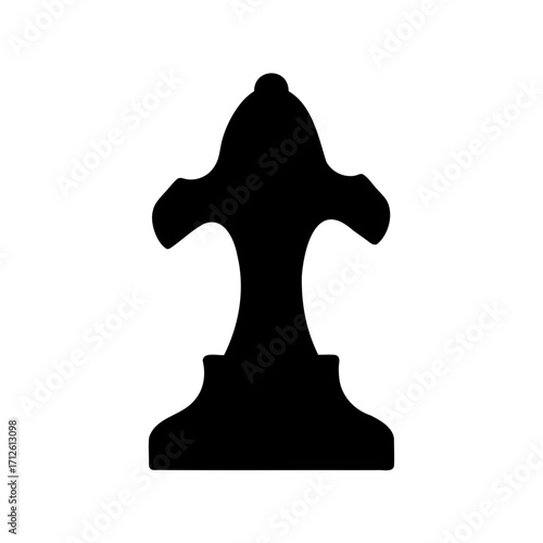 Black and white artistic minimalist design, decorative architectural finial silhouette